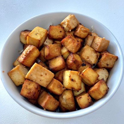 Quick, Full-proof Sweet Soy Air Fryer Tofu - The Lazy Low Fodmap